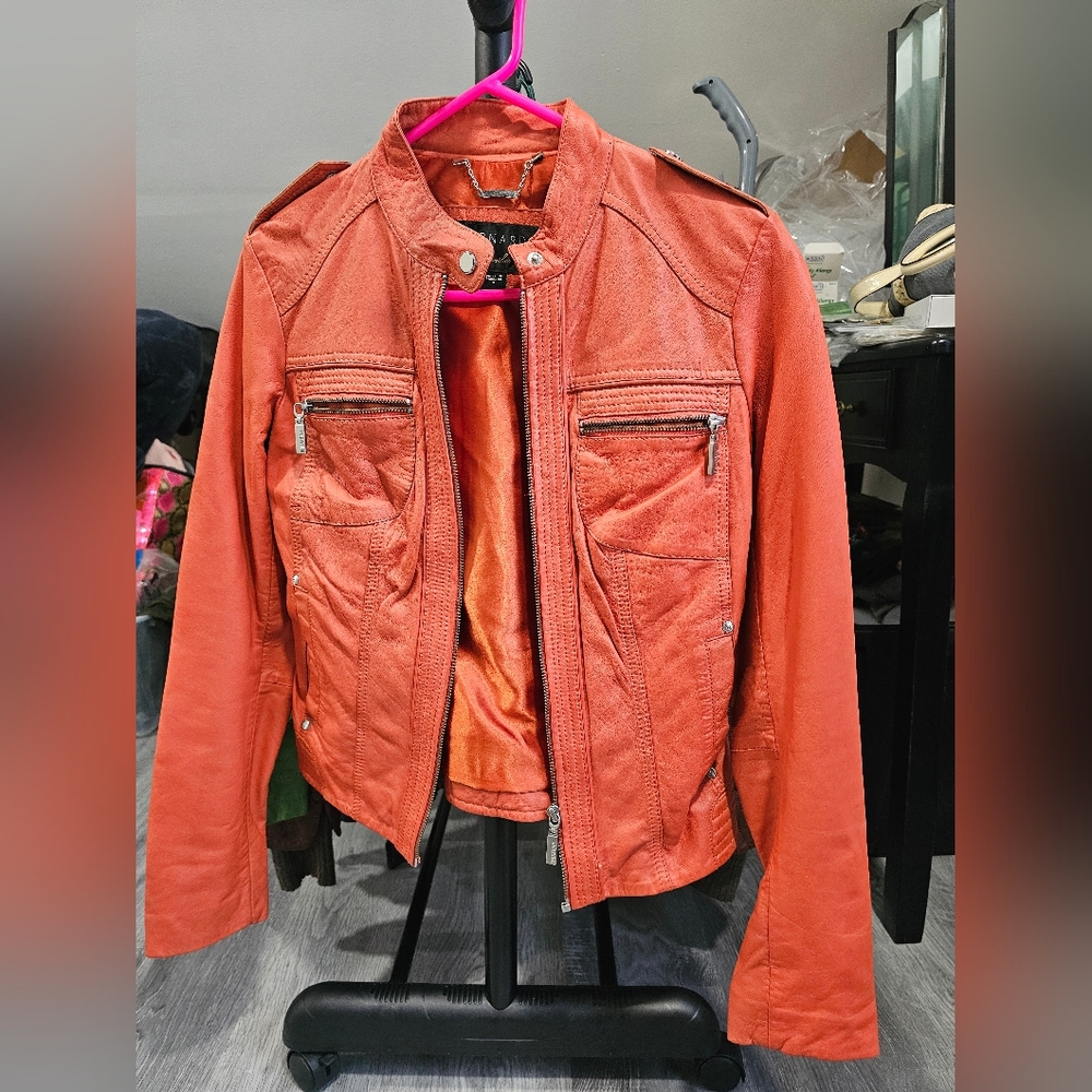 Bernado Leather Jacket Orange - image 1